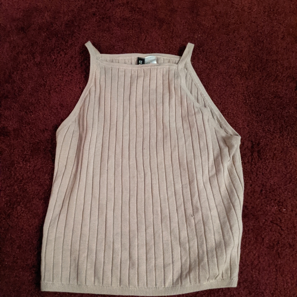 Pink ribbed sweater like tank top size medium